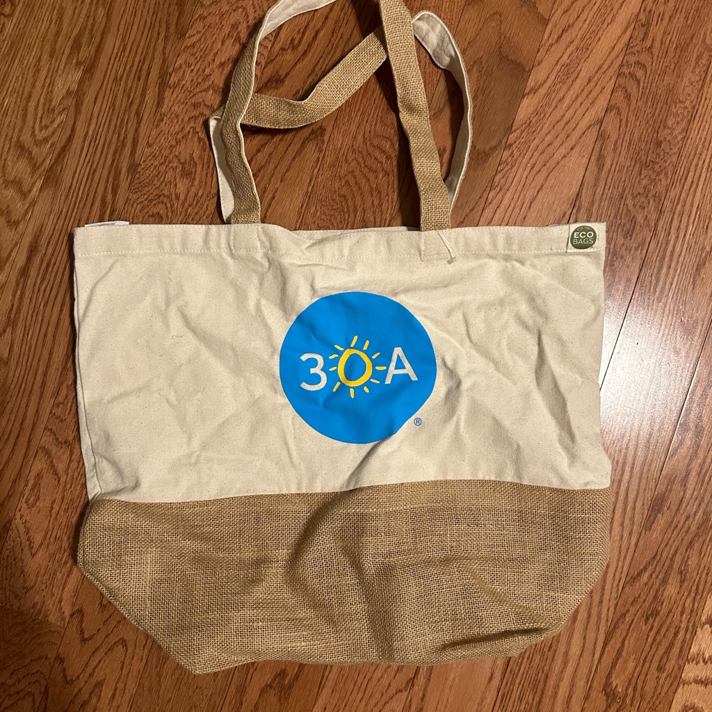 Brand New 30a EcoFriendly Beige And Tan Tote Bag